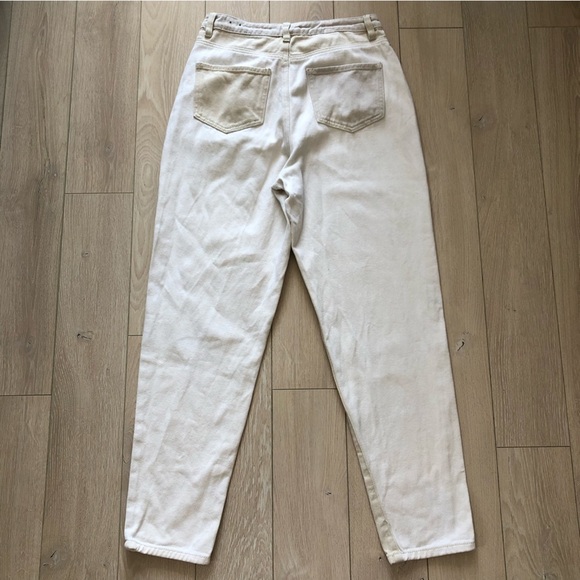 Missguided Riot Neutral Patched High Rise Mom Jean Size 6 - Picture 2 of 14